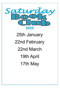 A list of Saturday Book Club dates for 2025