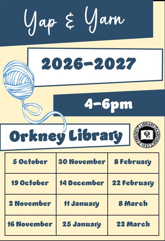 Yap and Yarn dates for 2026-2027
